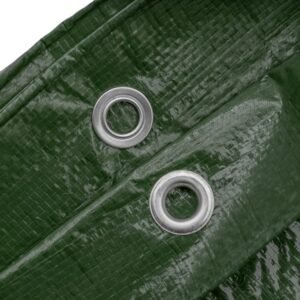 Green M-Grade Tarpaulin with 10m of 6mm Bungee Rope and 10 x