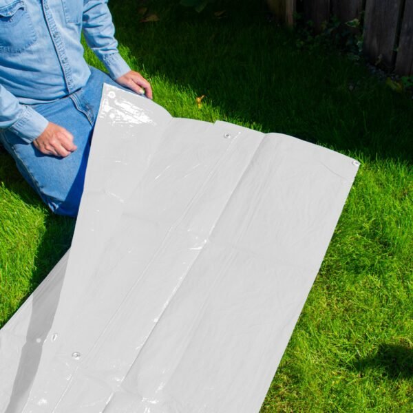 White medium duty tarpaulin 2m x 2m 90g/sqm free shipping 7