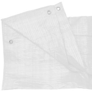 White M-Grade Tarpaulin with 10m of 6mm Bungee Rope and 10 x