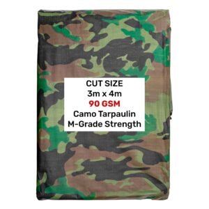 Camouflage 3m x 4m Waterproof Tarpaulin 100gsm – Heavy Duty M-Grade Cover for Garden, Camping & Construction New Arrivals Free Shipping