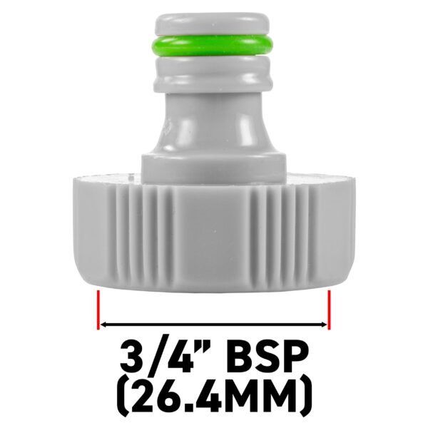Female Tap Connector 3/4" or 1/2" BSP Female, Green/Gray