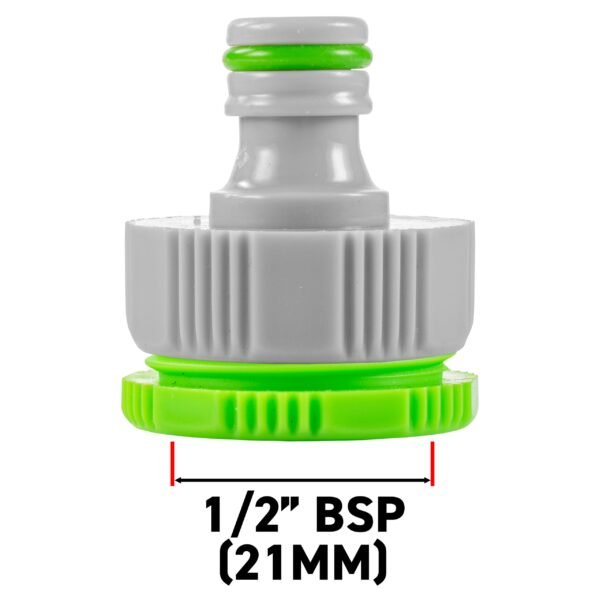 Female Tap Connector 3/4" or 1/2" BSP Female, Green/Gray