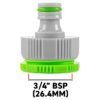 Female Tap Connector 1" or 3/4" BSP Female, Green/Gray