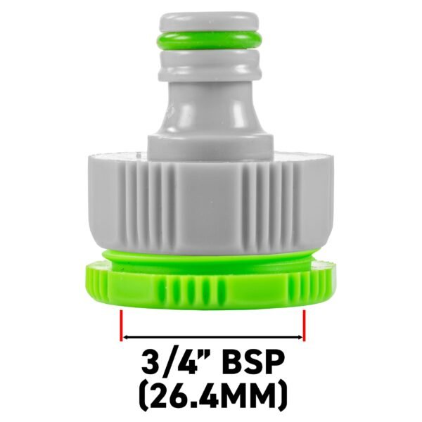 Female Tap Connector 1" or 3/4" BSP Female, Green/Gray