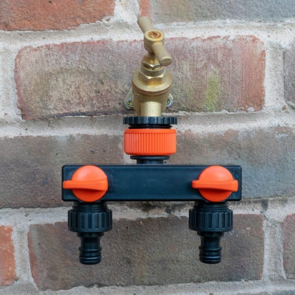 2 way tap splitter pp with valves and snap-on male – heavy duty outdoor garden tap uk garden hose connection set free shipping 5