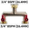 Two way tap splitter brass 3/4 inch bsp with quick connect – heavy duty outdoor garden tap uk garden hose connection set free shipping 17