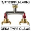 Two way tap splitter brass 3/4 inch bsp with geka type outlets – heavy duty pipe & hose fitting uk