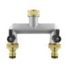 Two way tap splitter brass 3/4 inch bsp with quick connect – heavy duty outdoor garden tap uk garden hose connection set free shipping 13