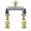 Two Way Tap Splitter Brass 3/4" BSP with Quick Connect and