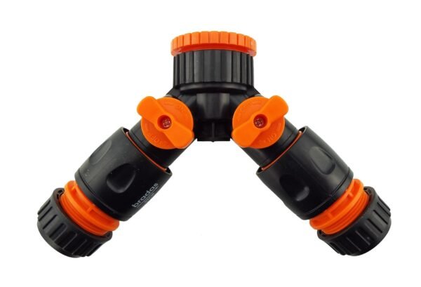 3 way connector set with valve black/orange – heavy duty outdoor garden tap uk garden hose fittings free shipping 9