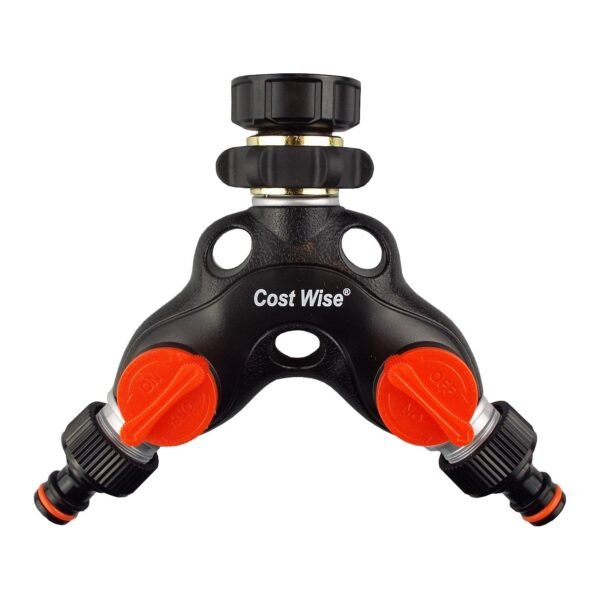 Double Tap Connector with Valves Metal Home & Garden Free Shipping 7