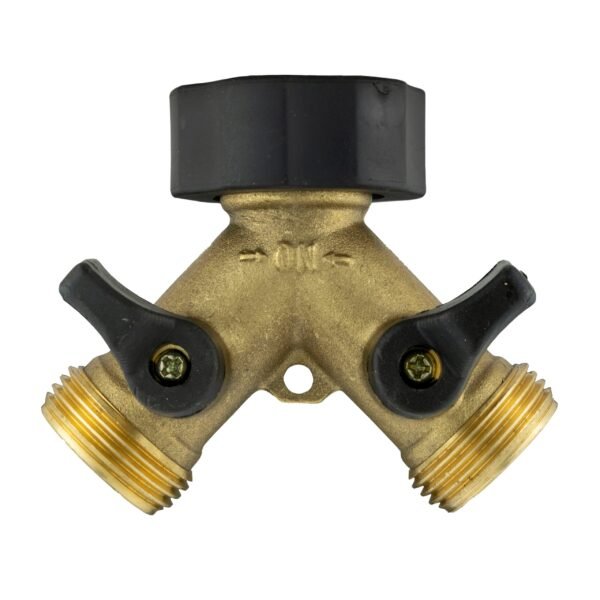 Double tap connector with valves & threaded outlets brass – outdoor tap connector uk garden hose fitting garden hose connection set free shipping 5