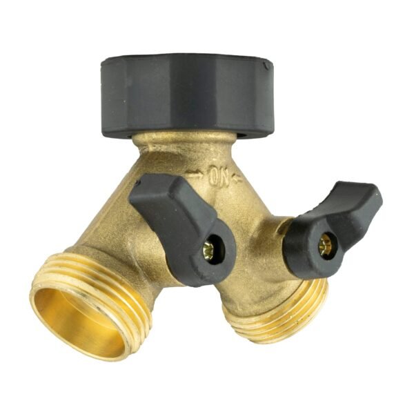 Double tap connector with valves & threaded outlets brass – outdoor tap connector uk garden hose fitting garden hose connection set free shipping 7