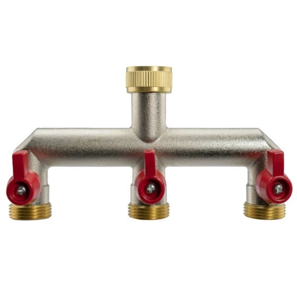 Three way tap splitter brass 3/4 inch bsp with geka type outlets – heavy duty pipe & hose fitting uk geka fittings free shipping 5