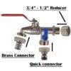 Double Lever Tap Kit with Barb/Quick Connect Outlet, 1/2"