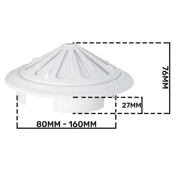 Adjustable Louvre Vent Round 80mm-160mm White Louvre Vents Free Shipping 37
