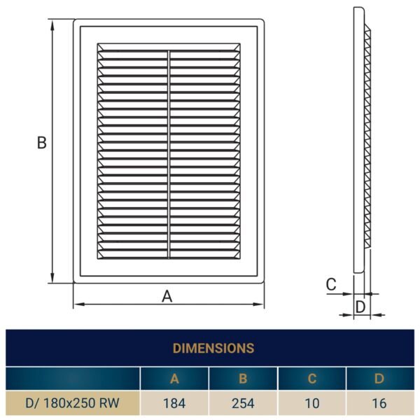 Louvre vent d/180x250rw classic 180mm x 250mm with fly screen – louvre air vent cover louvre vents free shipping 21