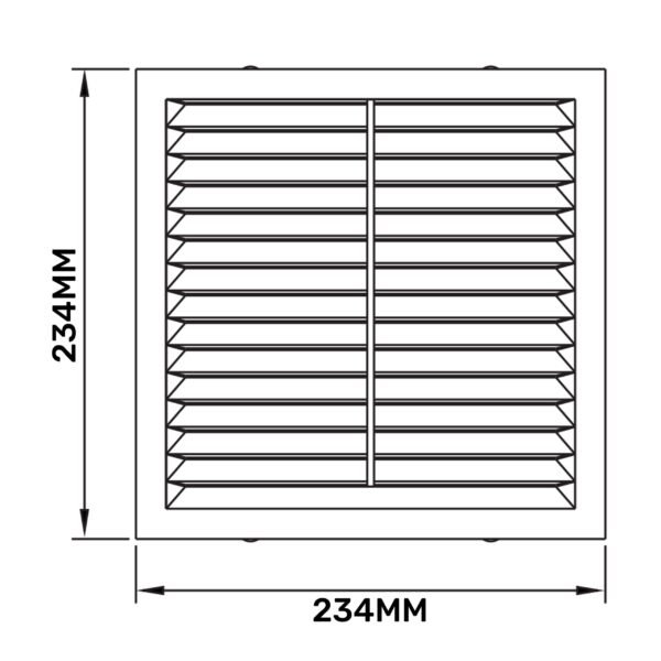 Louvre Vent D/235W 235mm X 235mm with Fly Screen Louvre Vents Free Shipping 15