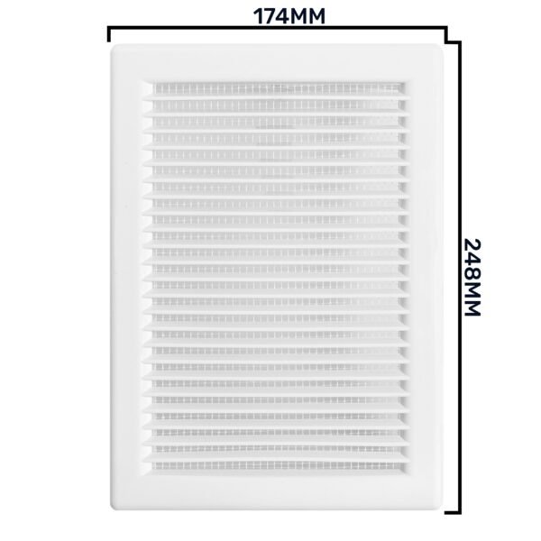 Louvre vent white dl/140x210 rw lux with fly mesh – louvre air vent cover uk louvre vents free shipping 6