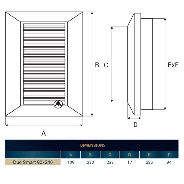 Louvre Vent Duo Smart 90/240 90mm X 240mm With Fly Mesh Louvre Vents Free Shipping 19