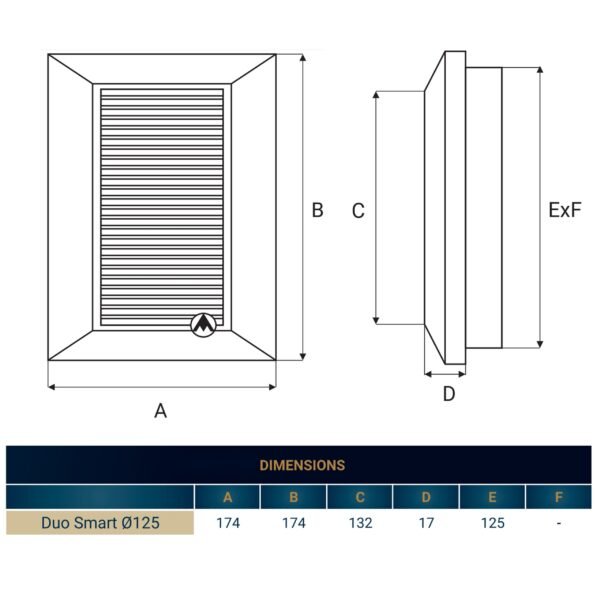 Louvre vent white duo smart 135 fi 125mm with fly mesh – louvre air vent cover uk louvre vents free shipping 10