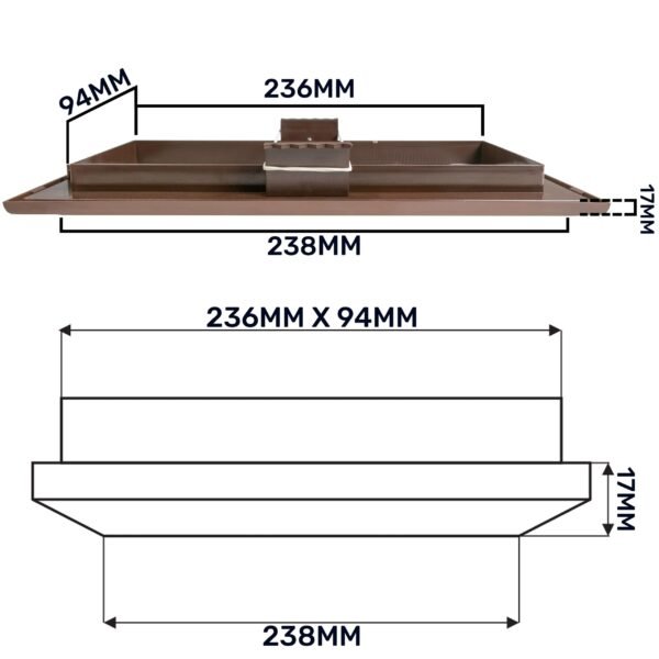 Louvre vent duo smart 90/240 brown 90mm x 240mm with fly screen louvre vents free shipping 19