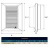Louvre Vent Graphite Duo Smart 135G 135mm With Fly Mesh Louvre Vents Free Shipping 85
