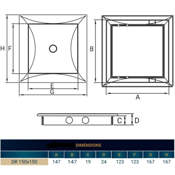 Access Panel Door PP, White 150mm x 150mm Access Panels Free Shipping 41
