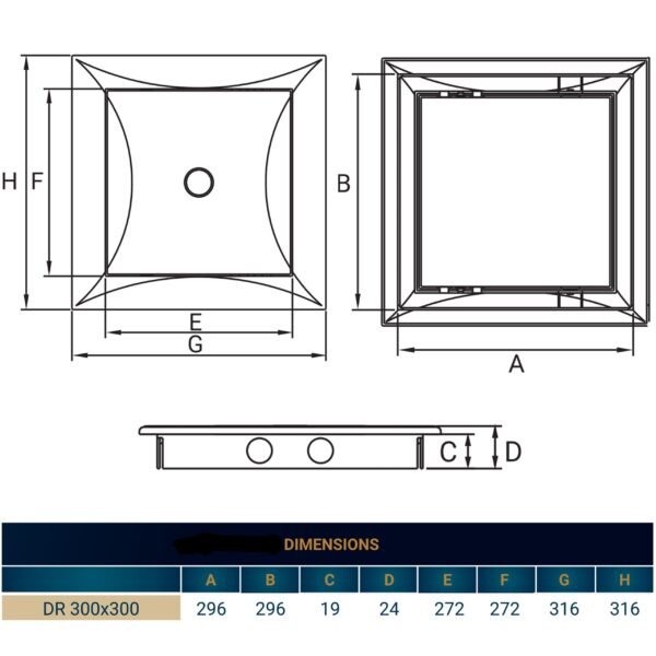 Access Panel Door PP, White 300mm x 300mm Access Panels Free Shipping 41