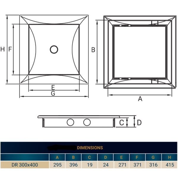 Access Panel Door PP, White 300mm x 400mm Access Panels Free Shipping 41
