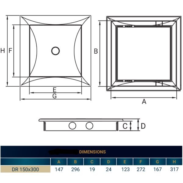 Access Panel Door PP, White 150mm x 300mm Access Panels Free Shipping 39