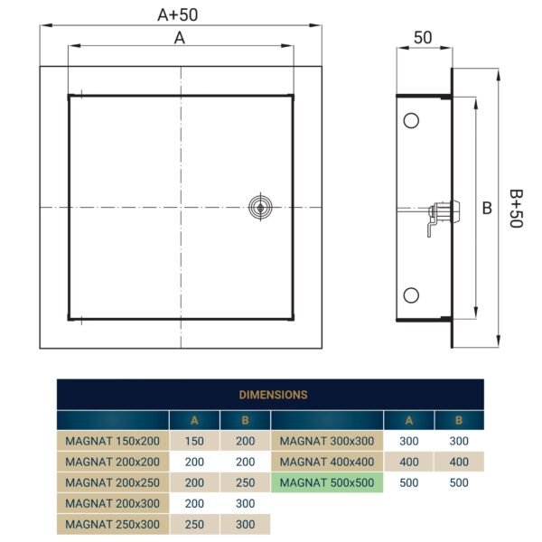 Access Panel Door Metal With Lock, White 500mm x 500mm Access Panels Free Shipping 51