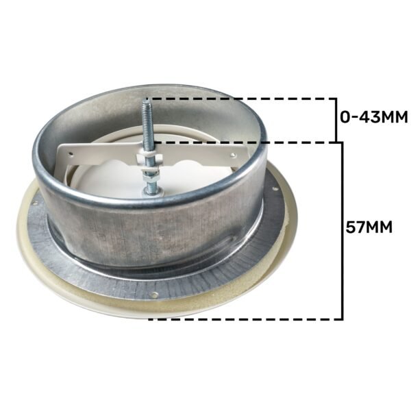 White Metal Extract Ceiling Valve 125mm – Anemostat SV Anemostats Free Shipping 37