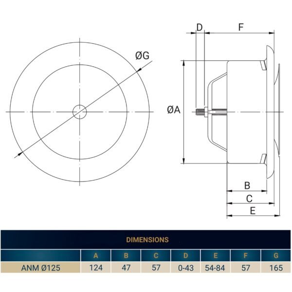 White Metal Extract Ceiling Valve 125mm – Anemostat EV Anemostats Free Shipping 27