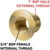 Water Butt Brass 1" BSP Male - 3/4" BSP Female and Drill Bit