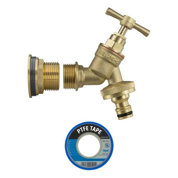 Water Butt Brass Kit 3/4″ with Brass Quick Connect Tap and Brass Wall Flange Kits Free Shipping 19