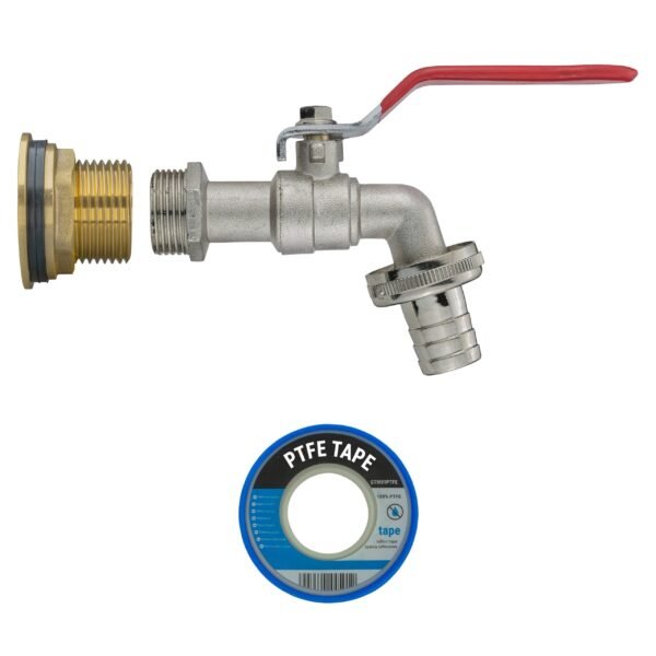 Water butt brass kit 3/4 inch with barbed lever tap and drill – rainwater harvesting kit uk brass wall flange kits free shipping 21
