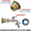 Water Butt Brass Kit 3/4″ with Quick Connect Lever Tap and Brass Wall Flange Kits Free Shipping 31