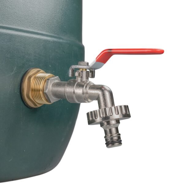 Water Butt Brass Kit 3/4″ with Quick Connect Lever Tap and Brass Wall Flange Kits Free Shipping 9