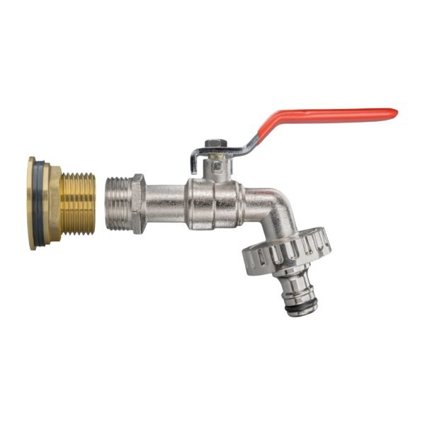 Water Butt Brass Kit 3/4″ with Quick Connect Lever Tap and Brass Wall Flange Kits Free Shipping 13