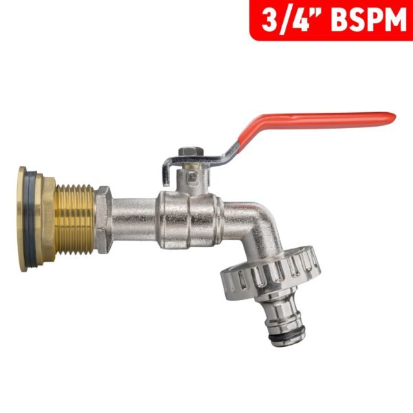 Water Butt Brass Kit 3/4″ with Quick Connect Lever Tap and Brass Wall Flange Kits Free Shipping 19
