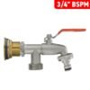 Water Butt Brass Kit 3/4″ with Double Tap and Drill Bit Brass Wall Flange Kits Free Shipping 47