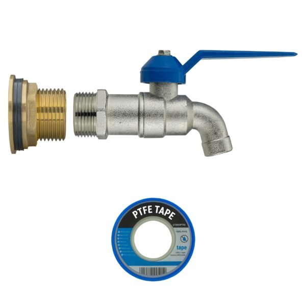 Water butt brass kit 3/4 inch with simple lever tap and drill – rainwater harvesting kit uk brass wall flange kits free shipping 19
