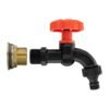 Water butt brass kit 3/4″ with black dial tap and drill bit brass wall flange kits free shipping 37