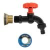 Water butt brass kit 3/4″ with black dial tap and drill bit brass wall flange kits free shipping 41