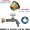 Water butt brass kit 3/4 inch with grey dial tap – rainwater harvesting kit uk water butt kits free shipping 33