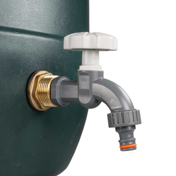 Water Butt Brass Kit 3/4″ with Grey Dial Tap and Drill Bit Brass Wall Flange Kits Free Shipping 9