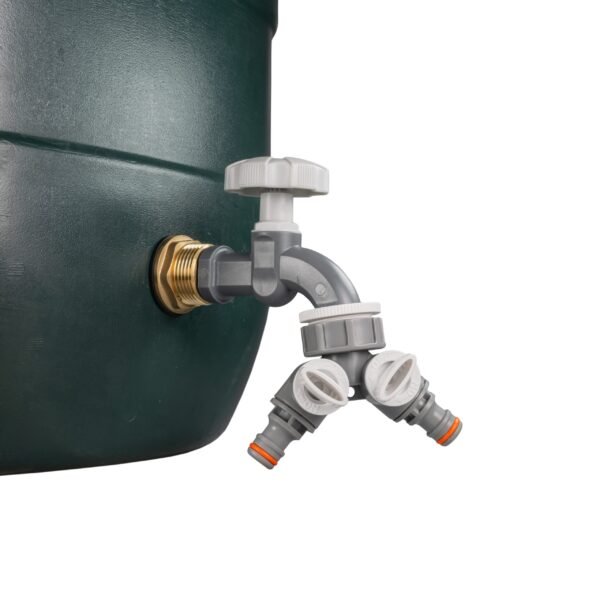 Water Butt Brass Kit 3/4″ with Grey Dial Tap + Two-Way Brass Wall Flange Kits Free Shipping 13