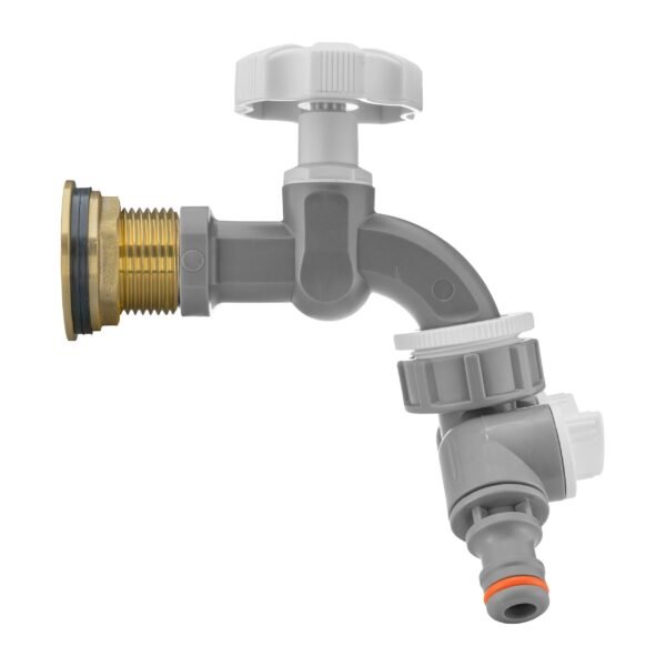 Water Butt Brass Kit 3/4″ with Grey Dial Tap + Two-Way Brass Wall Flange Kits Free Shipping 7