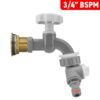 Water Butt Brass Kit 3/4″ with Grey Dial Tap + Two-Way Brass Wall Flange Kits Free Shipping 47